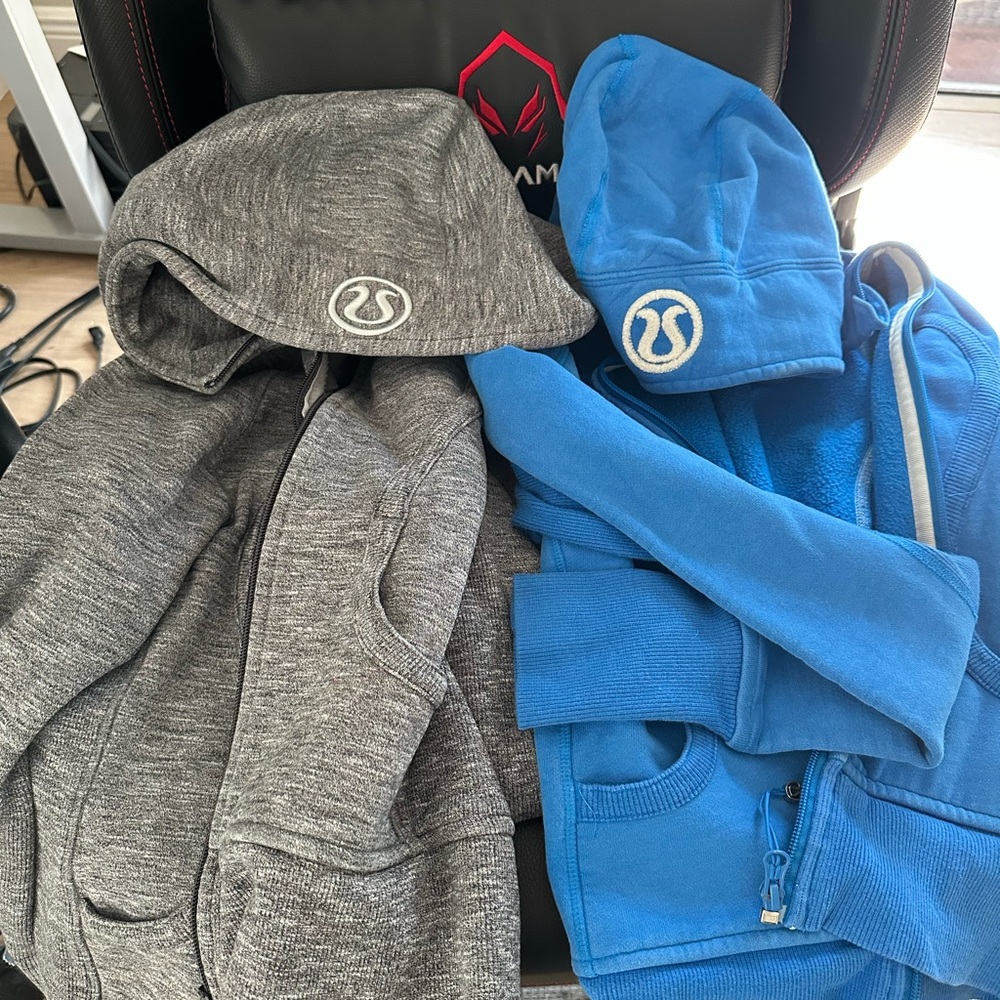 Gray and Blue Scuba Hoodies